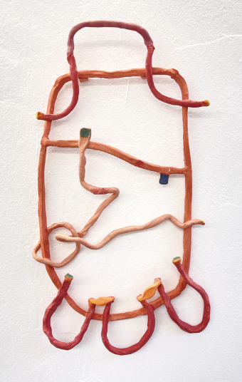 Pflaster, Mund, Teich, 2024 - Keramik - 56 x 32 cm